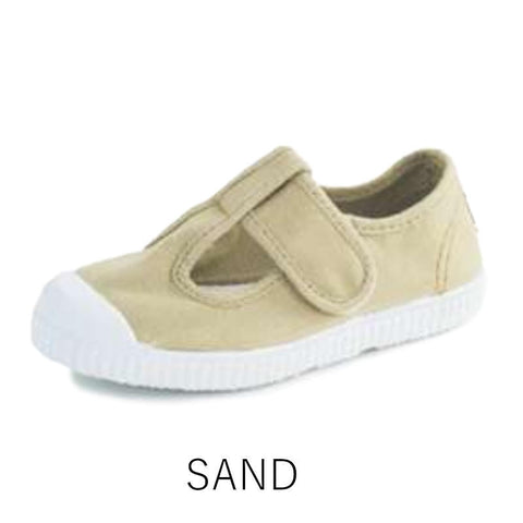 Cienta Kids T-Strap Shoes Canvas Sneakers 77997 Size 21-27 (12.5-16.5cm)