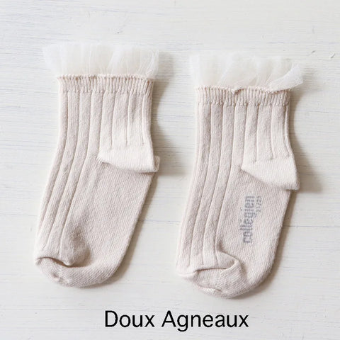 collegien（コレジアン） Margaux Tulle socks チュールアンクルソックス 【3457】キッズ レディース 靴下