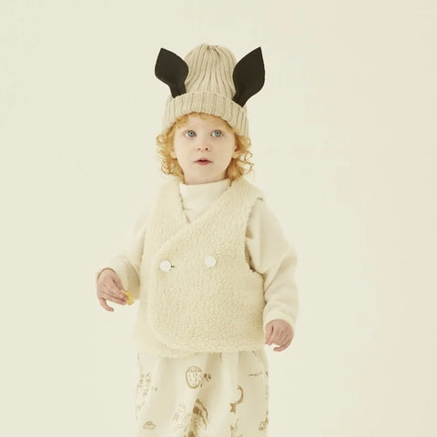 【定番】elfinFolk（エルフィンフォルク）Sheep boa baby vest  リバーシブルシープボアベスト
