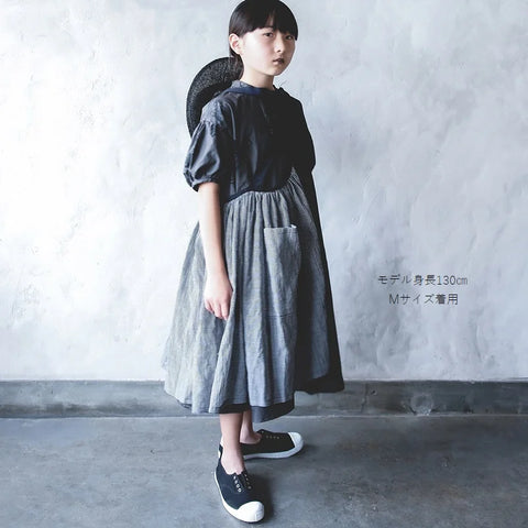 ★michirico（ミチリコ）2022SS Apron skirts エプロンスカート ブラックチェック