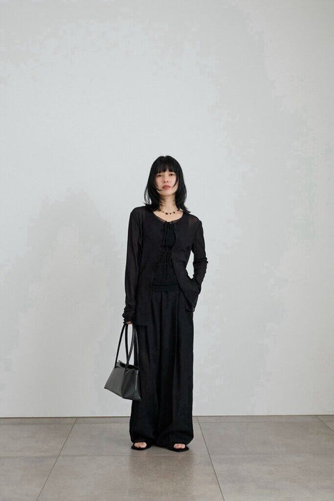【4月中旬入荷次第お届けのご予約】anuke（アンヌーク） Sheer Tulle Cardigan 62710420.