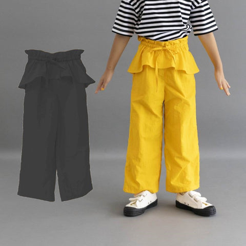 ★folkmade（フォークメイド）2023SS apron shirring pants black エプロンシャーリングパンツ