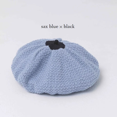 ★folkmade（フォークメイド）2023SS beret sax bluexblack、blackxginger、black ベビーベレー帽