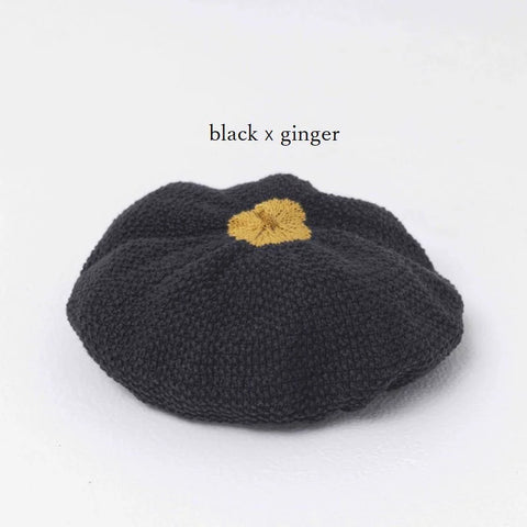 ★folkmade（フォークメイド）2023SS beret sax bluexblack、blackxginger、black ベビーベレー帽