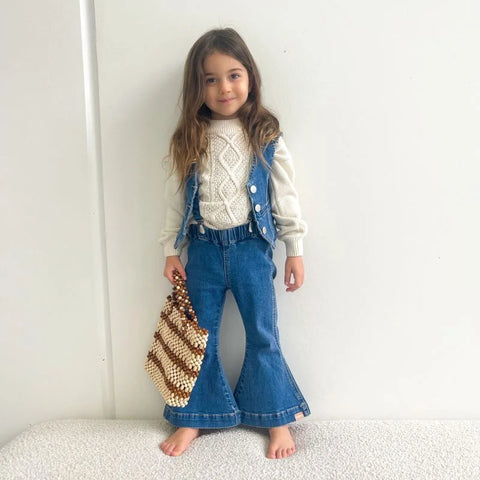 【drop3】100 Twin Collective Kids FARRAH VEST WESTERN BLUE デニムベスト (twincollective)