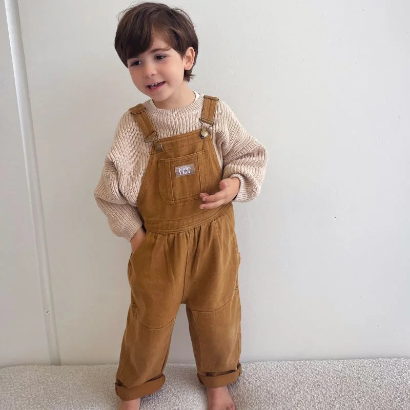 drop3】 Twin Collective Kids CARPENTER OVERALL FADED TAN 