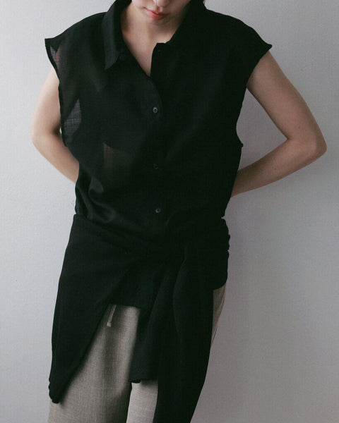 【4月下旬入荷次第お届けのご予約】anuke（アンヌーク） Woolchambray Sleeveless Shirts 62710405.
