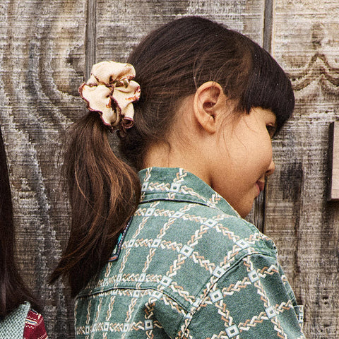 【D1】Misha&Puff（ミーシャアンドパフ）2026aw Scrunchie - String/Antique Rose Holyoke Floral - ヘアシュシュ（ヘアアクセ）