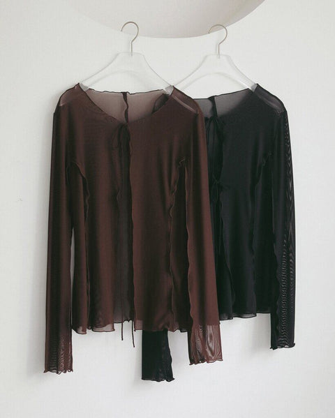【4月中旬入荷次第お届けのご予約】anuke（アンヌーク） Sheer Tulle Cardigan 62710420.