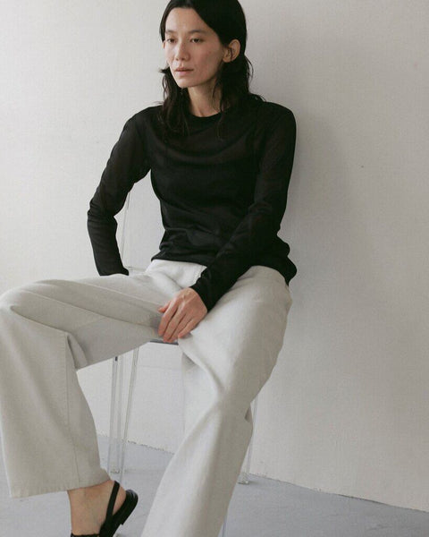 【2月中旬入荷次第お届けのご予約】anuke（アンヌーク） Slit Chiffon Tops 62710606.