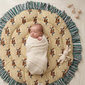 saruche（サルーチェ）Baby Play Mat Round Frill - スモールサイズ / 厚手 - Olive Brown リバーシブルプレイマット.