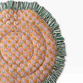 saruche（サルーチェ）Baby Play Mat Round Frill - スモールサイズ / 厚手 - Olive Brown リバーシブルプレイマット.