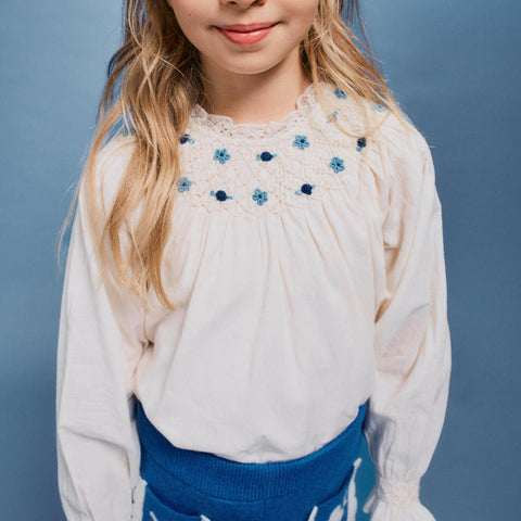 Bebe Organic（ベベオーガニック）2026AW Celestia Blouse -Natural Dobby- 長袖ブラウス、ベビー、キッズ