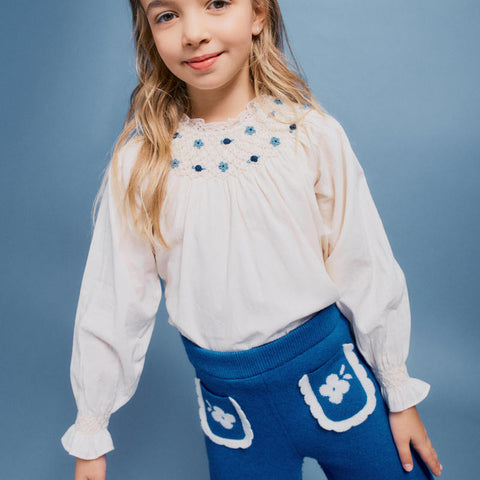 Bebe Organic（ベベオーガニック）2026AW Celestia Blouse -Natural Dobby- 長袖ブラウス、ベビー、キッズ
