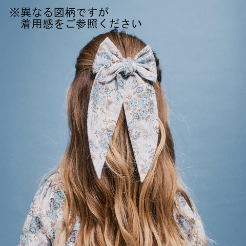 Bebe Organic（ベベオーガニック）2026AW Grace Big Bow -Liberty Strawberry- ヘアリボン、クリップ留め