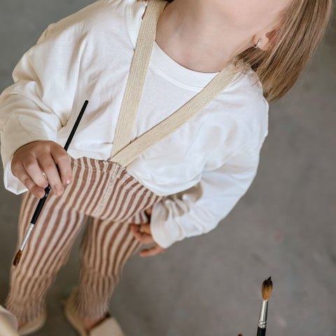 【6/12Mサイズは12/10頃入荷次第のお届け】【ネコポス不可】AC-2 Silly Silas（シリーサイラス） Footless Classic  Atelier Collection -Granola×Cream Striped-  ストライプ柄 フットレス　グラノーラクリーム