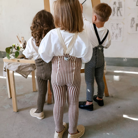 【6/12Mサイズは12/10頃入荷次第のお届け】【ネコポス不可】AC-2 Silly Silas（シリーサイラス） Footless Classic  Atelier Collection -Granola×Cream Striped-  ストライプ柄 フットレス　グラノーラクリーム