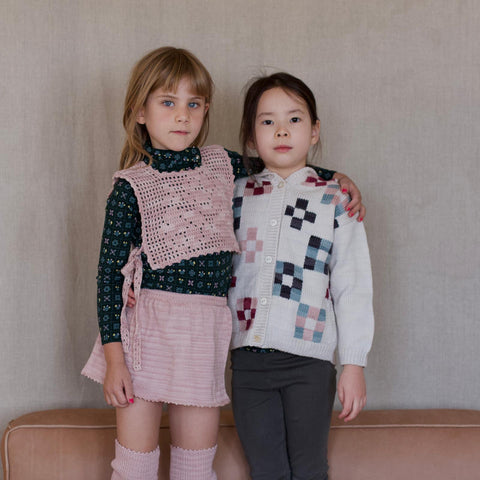 iver&isla 2024AW rose crochet pinny -mallow- クロシェピニー、ビスチェ