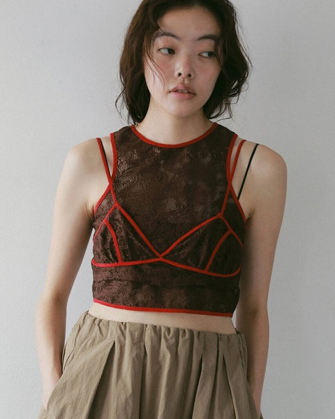 【5月上旬入荷次第お届けのご予約】anuke（アンヌーク） Lace Sleeveless Tops 62710417.