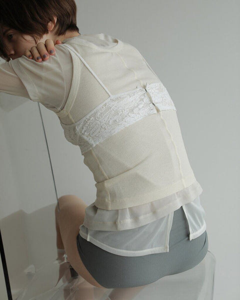 【4月中旬入荷次第お届けのご予約】anuke（アンヌーク） Sheer Tulle T-shirts 62710625.