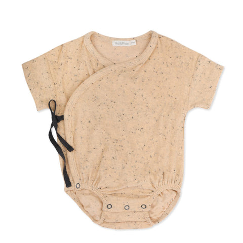 Phil&Phae（フィルアンドフェ）2024SS Frotté cross-over onesie speckles 合わせボディ