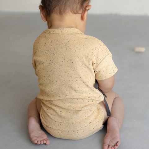 Phil&Phae（フィルアンドフェ）2024SS Frotté cross-over onesie speckles 合わせボディ
