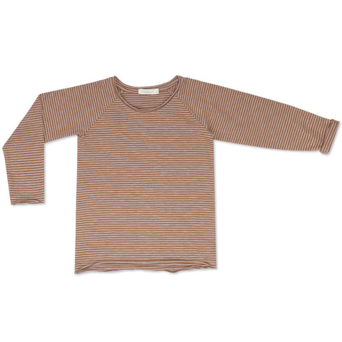 Phil&Phae（フィルアンドフェ）2024AW Raglan tee l/s stripes -sepia brown-  ラグランTシャツ