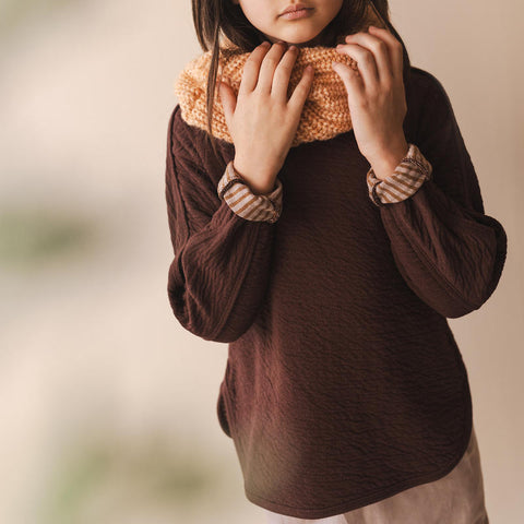 Phil&amp;Phae 2024AW Textured loose top l/s -burnt umber- long sleeve pullover