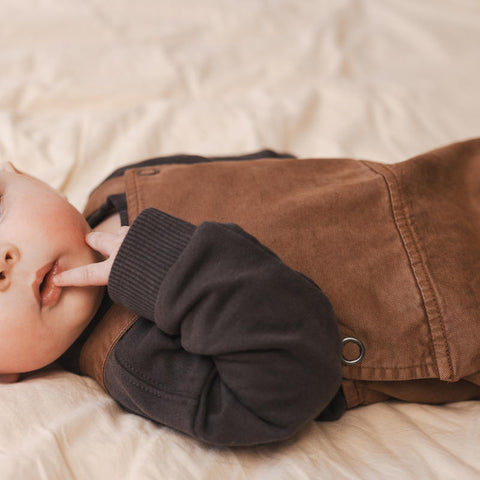 Phil&Phae（フィルアンドフェ）2024AW Twill baby dungarees -sepia brown-  ベビーダンガリーパンツ