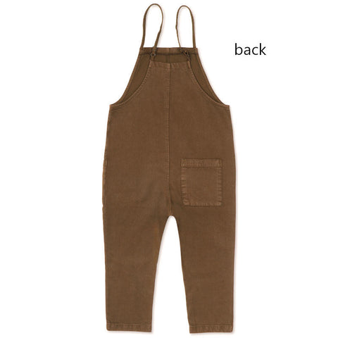 Phil&Phae（フィルアンドフェ）2024AW Twill loose dungarees -sepia brown-  キッズダンガリーパンツ