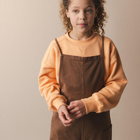 Phil&Phae（フィルアンドフェ）2024AW Twill loose dungarees -sepia brown-  キッズダンガリーパンツ