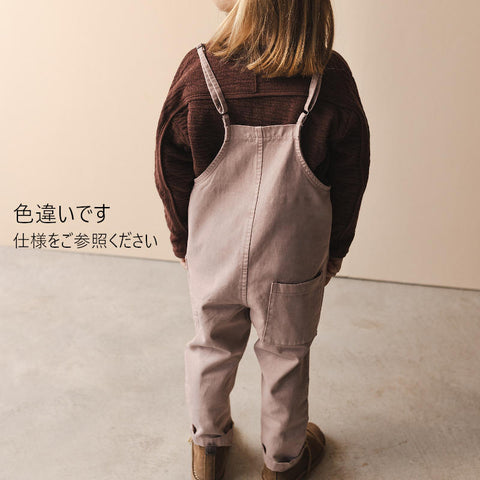 Phil&Phae（フィルアンドフェ）2024AW Twill loose dungarees -sepia brown-  キッズダンガリーパンツ