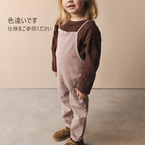 Phil&Phae（フィルアンドフェ）2024AW Twill loose dungarees -sepia brown-  キッズダンガリーパンツ