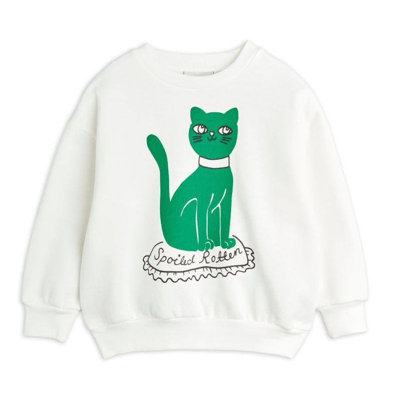 mini rodini（ミニロディーニ） 2024AW CAT SP SWEATSHIRT White キャット スウェットシャツ