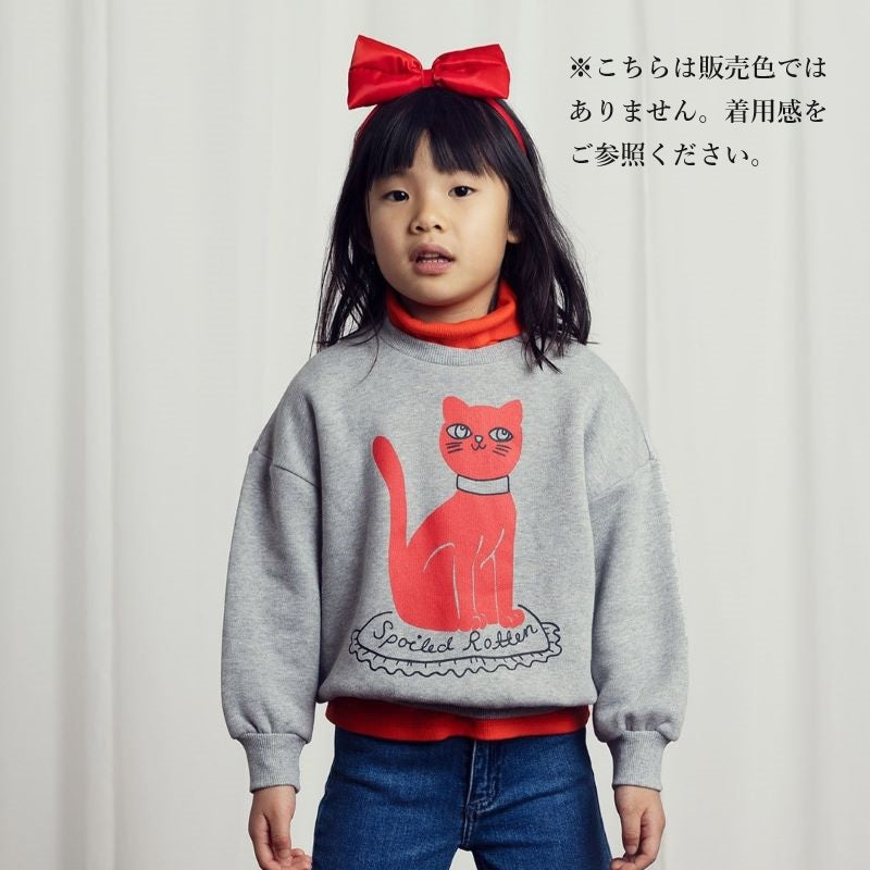 mini rodini（ミニロディーニ） 2024AW CAT SP SWEATSHIRT White キャット スウェットシャツ