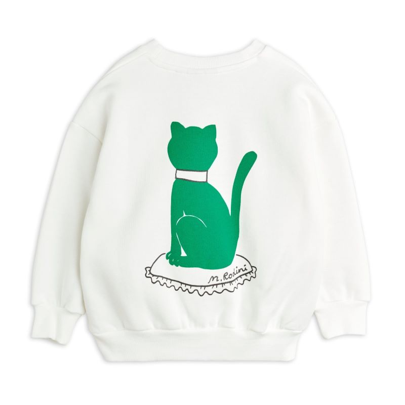 mini rodini（ミニロディーニ） 2024AW CAT SP SWEATSHIRT White キャット スウェットシャツ