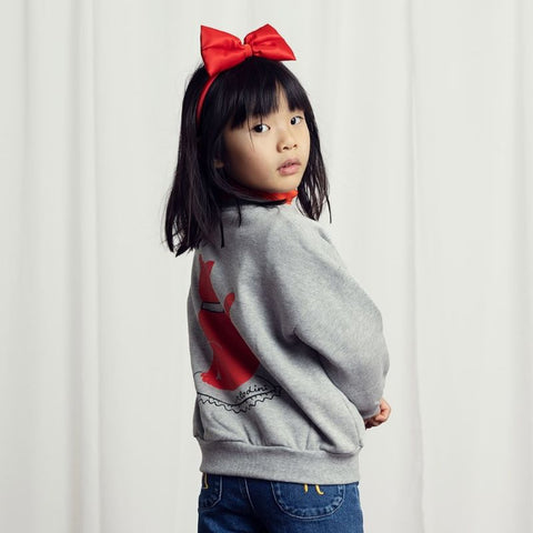 mini rodini 2024AW CAT SP SWEATSHIRT Grey melange Cat sweatshirt