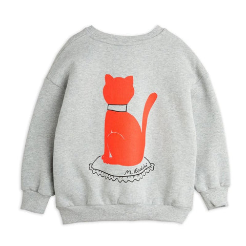 mini rodini 2024AW CAT SP SWEATSHIRT Grey melange Cat sweatshirt