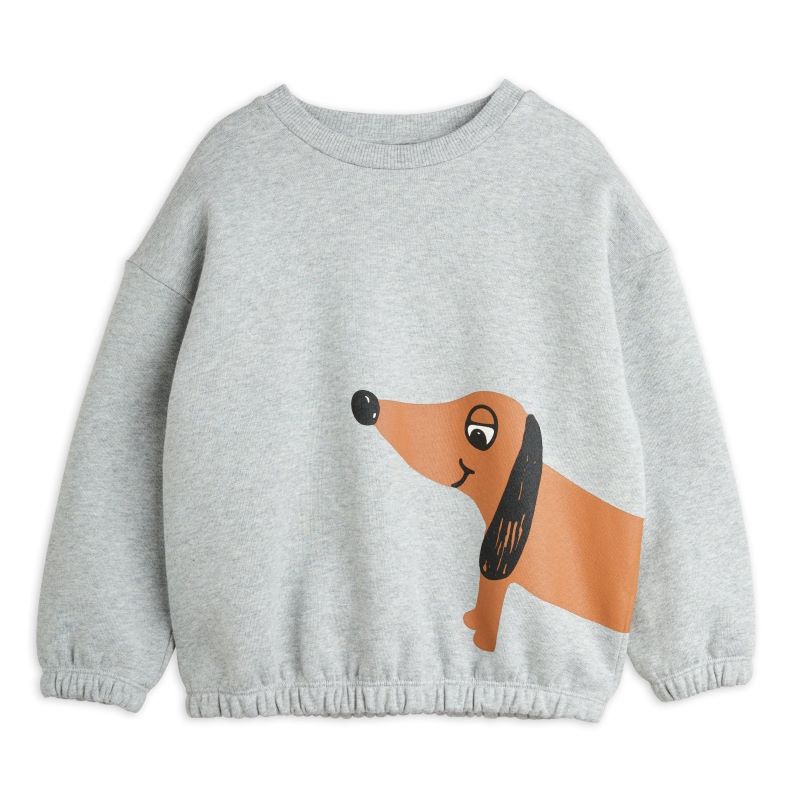 mini rodini（ミニロディーニ）DOG SP SWEATSHIRT Grey melange ドッグスウェットシャツ