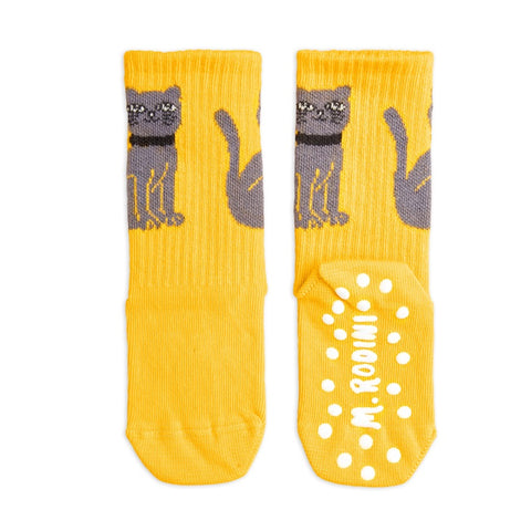 mini rodini 2024AW CAT 1-PACK ANTI-SLIP SOCKS Cat socks Anti-slip socks