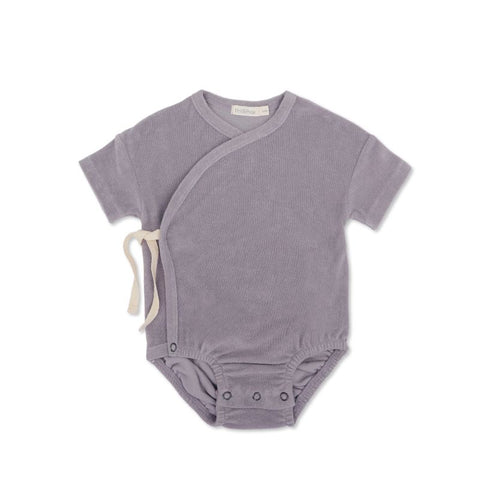 Phil&Phae（フィルアンドフェ）2025SS Frotté cross-over onesie  grey lavender ロンパース