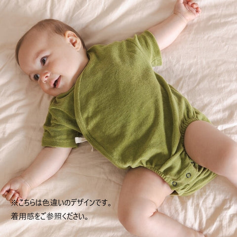 Phil&Phae（フィルアンドフェ）2025SS Frotté cross-over onesie  grey lavender ロンパース