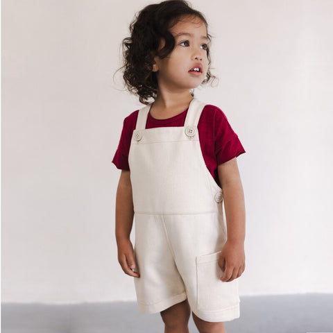 Phil&Phae（フィルアンドフェ）2025SS Undyed twill short dungarees ツイルショート　オーバーオール