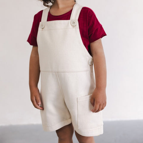 Phil&Phae（フィルアンドフェ）2025SS Undyed twill short dungarees ツイルショート　オーバーオール