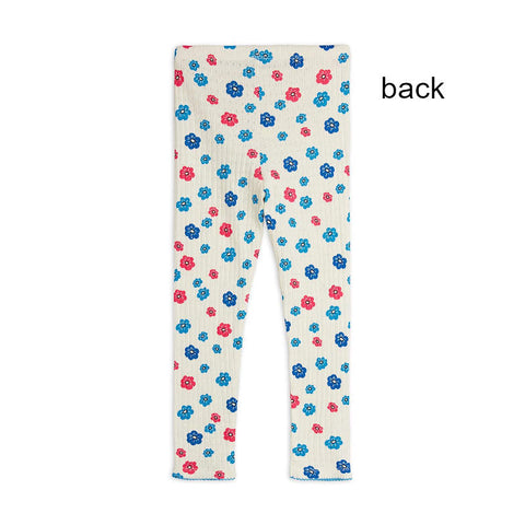 mini rodini（ミニロディーニ）Pre 2026AW Flowers aop pointelle leggings　花柄レギンスパンツ