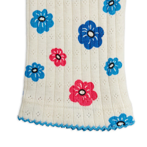 mini rodini（ミニロディーニ）Pre 2026AW Flowers aop pointelle leggings　花柄レギンスパンツ