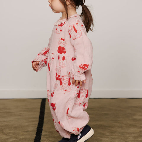 mini rodini（ミニロディーニ）Pre 2026AW  Minibabies aop woven Jumpsuit ミニベビージャンプスーツ
