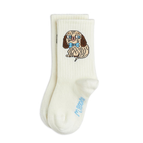 mini rodini（ミニロディーニ）Pre 2026AW Dog 1-pack socks 犬柄キッズソックス