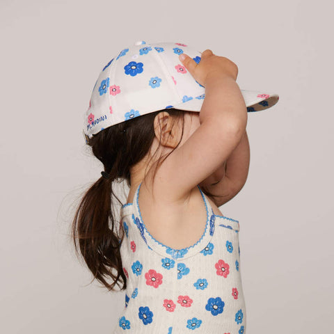 mini rodini（ミニロディーニ）Pre 2026AW  Flowers aop cap フラワー柄キャップ