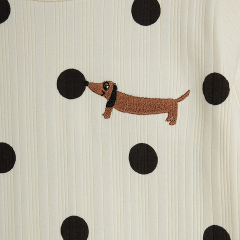 【ch2】mini rodini（ミニロディーニ） 2026AW  Rabbit  long sleeve tee　 ウサギ柄 長袖Tシャツ.